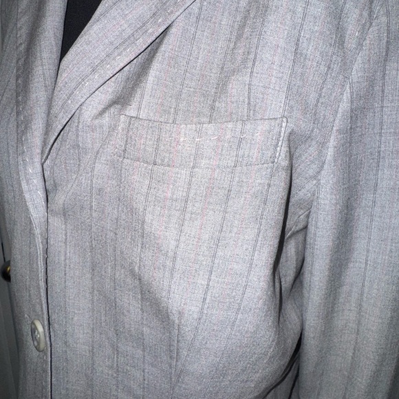 The Limited Light Gray/Pink Pinstripe Blazer - Picture 3 of 15